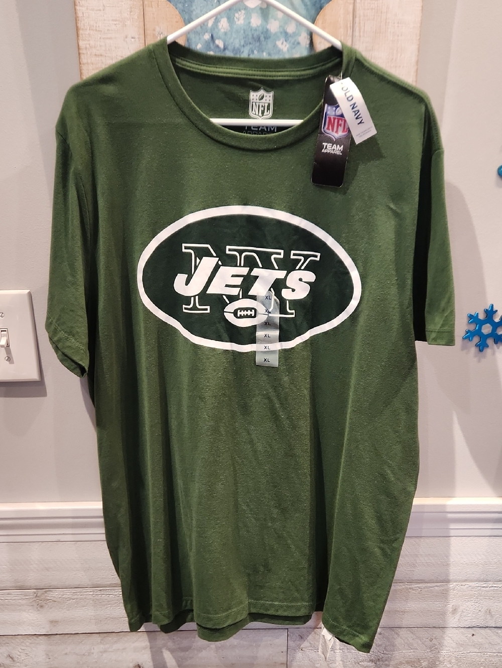NWT NFL Team Apparel Green New York Jets Logo Short Sleeve Tee SZ XL